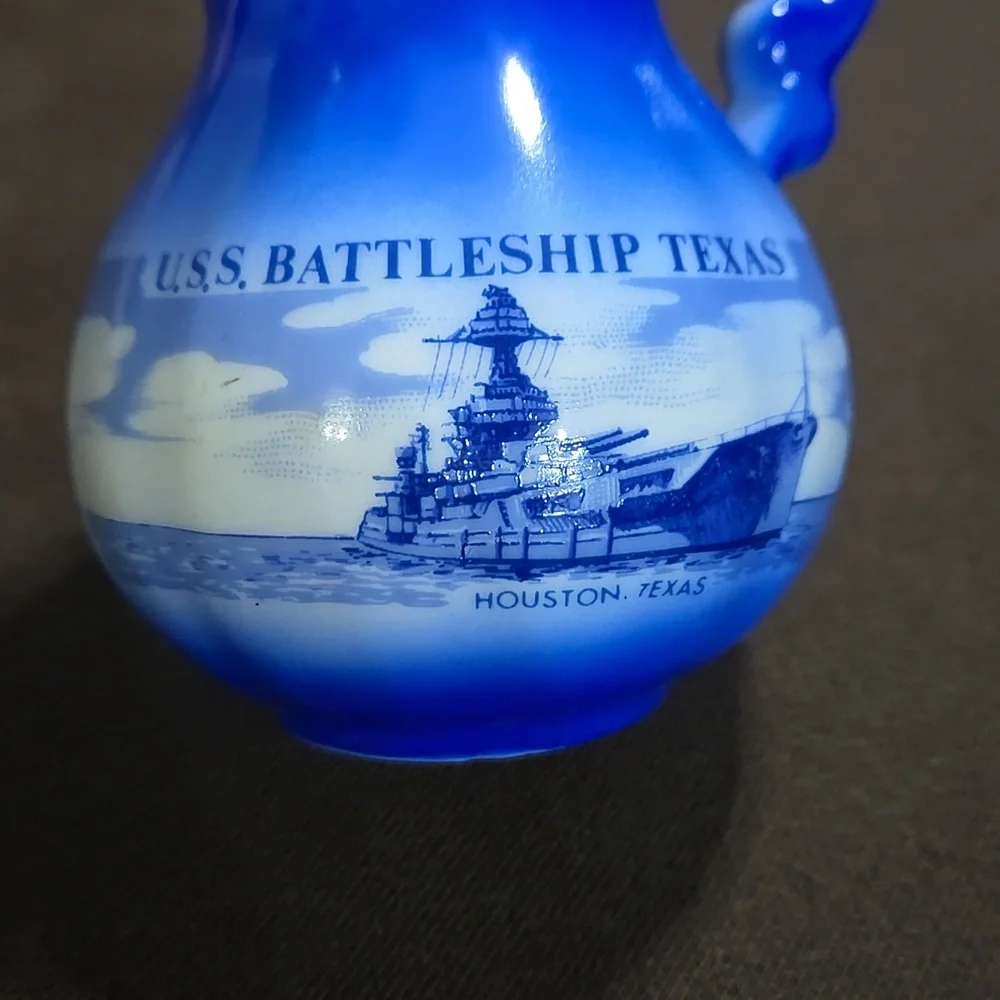 Vintage Souvenir Pitcher San Jacinto Monument U.S.S. Battleship Texas Houston - Picture 4 of 6